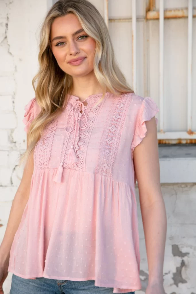 sheer pink summer top