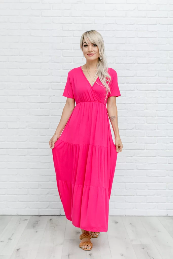 hot pink summer maxi dress